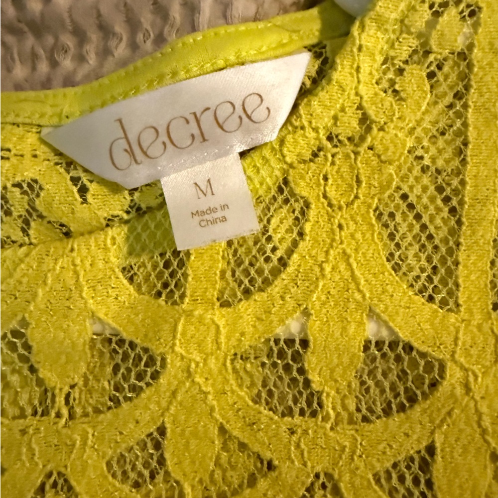 Decree Vibrant Yellow Lace Bralette